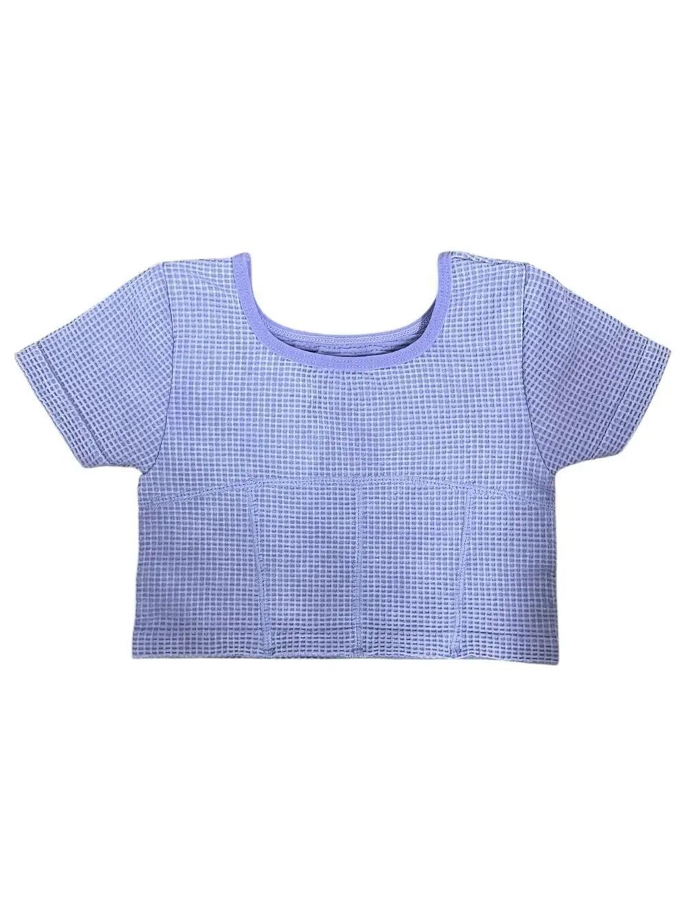 Betsey Johnson Luv Betsey Purple Waffle Crop Top Girls 4/5